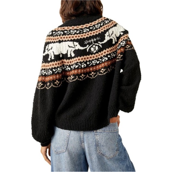 NWOT Free People Nellie Sweater Knit Oversized Chunky Elephants Size L - Picture 3 of 13